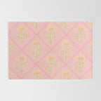Provence Cottage Floral in Pink Linen  Rug Gallery Image 2