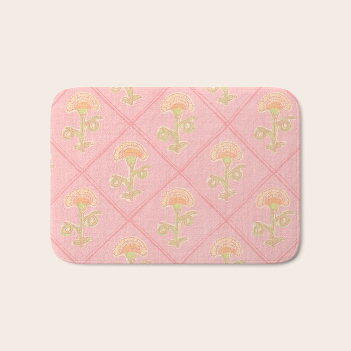 Provence Cottage Floral in Pink Linen  Bath Mat Gallery Image 1