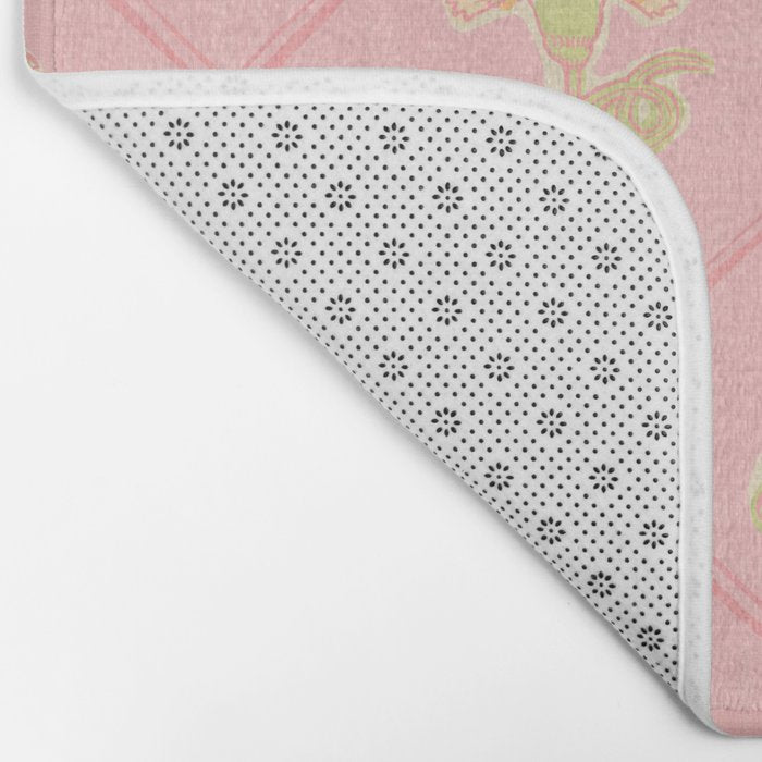 Provence Cottage Floral in Pink Linen  Bath Mat Gallery Image 2