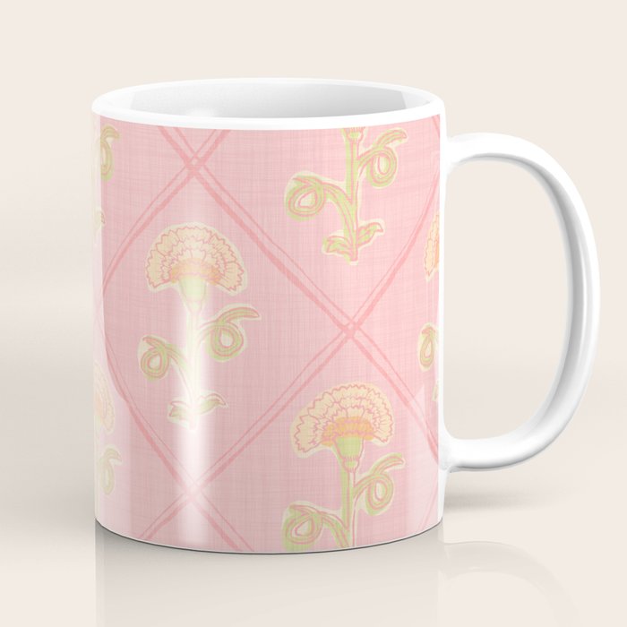 Provence Cottage Floral in Pink Linen  Coffee Mug Gallery Image 1