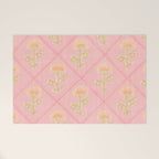 Provence Cottage Floral in Pink Linen  Welcome Mat Gallery Image 1