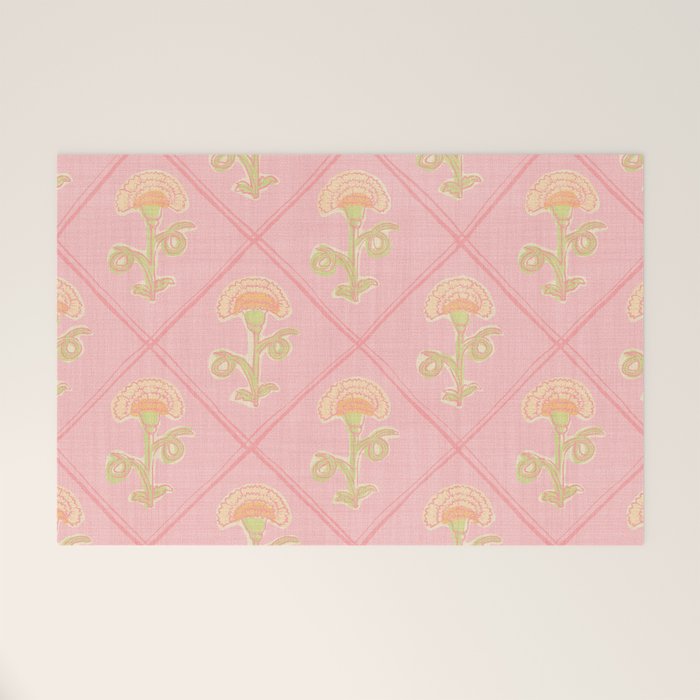 Provence Cottage Floral in Pink Linen  Welcome Mat Gallery Image 1