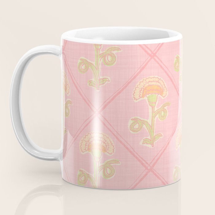 Provence Cottage Floral in Pink Linen  Coffee Mug Gallery Image 3