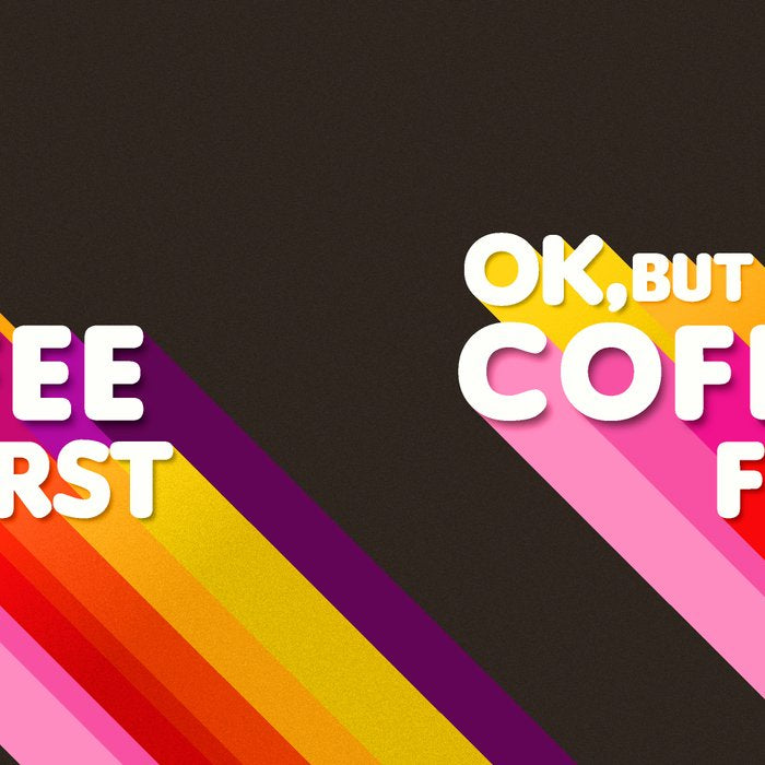 OK, but coffee first - retro typography Coffee Mug Gallery Image 2