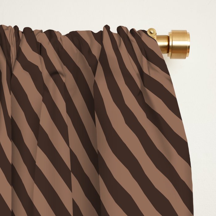 Angular Stripes XXIX Mocha Brown Window Curtain Gallery Image 2
