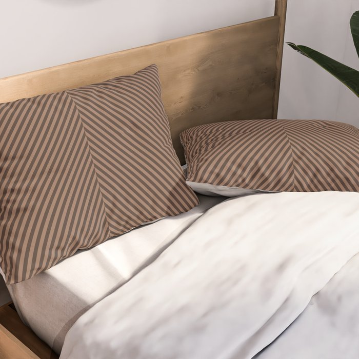 Angular Stripes XXIX Mocha Brown Pillow Sham Gallery Image 2