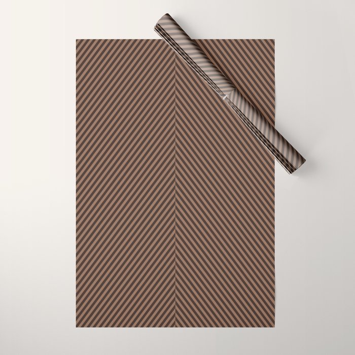 Angular Stripes XXIX Mocha Brown Wrapping Paper Gallery Image 1