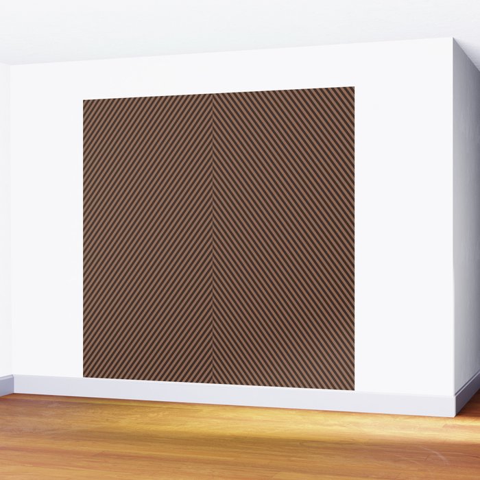 Angular Stripes XXIX Mocha Brown Wall Mural Gallery Image 2