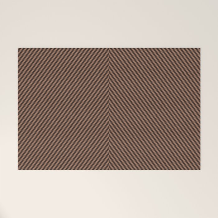 Angular Stripes XXIX Mocha Brown Welcome Mat Gallery Image 1