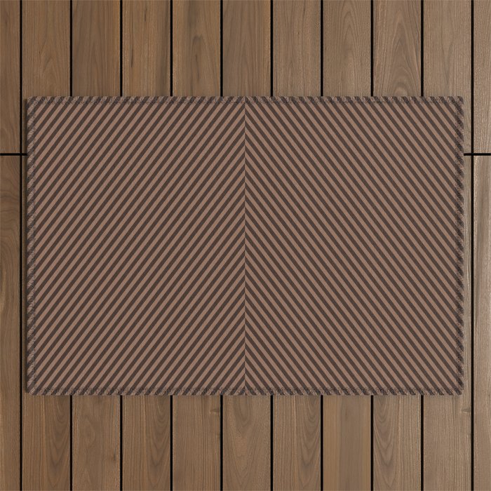 Angular Stripes XXIX Mocha Brown Outdoor Rug Gallery Image 1
