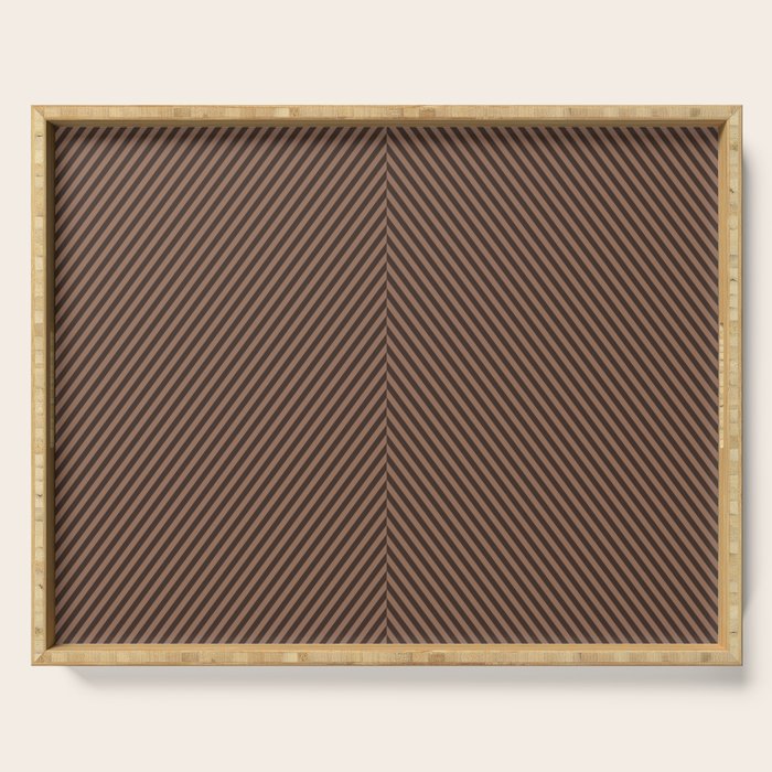 Angular Stripes XXIX Mocha Brown Serving Tray Gallery Image 1