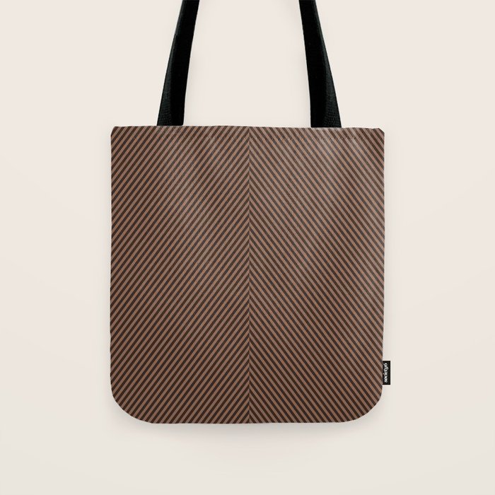 Angular Stripes XXIX Mocha Brown Tote Bag Gallery Image 1