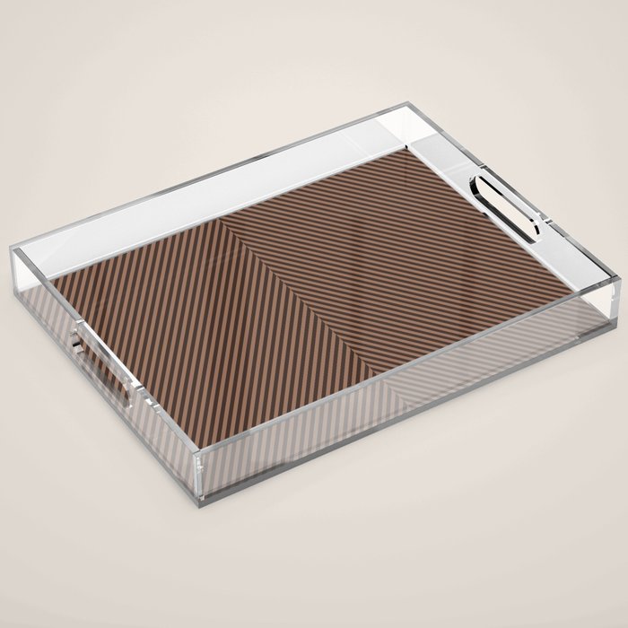 Angular Stripes XXIX Mocha Brown Acrylic Tray Gallery Image 1