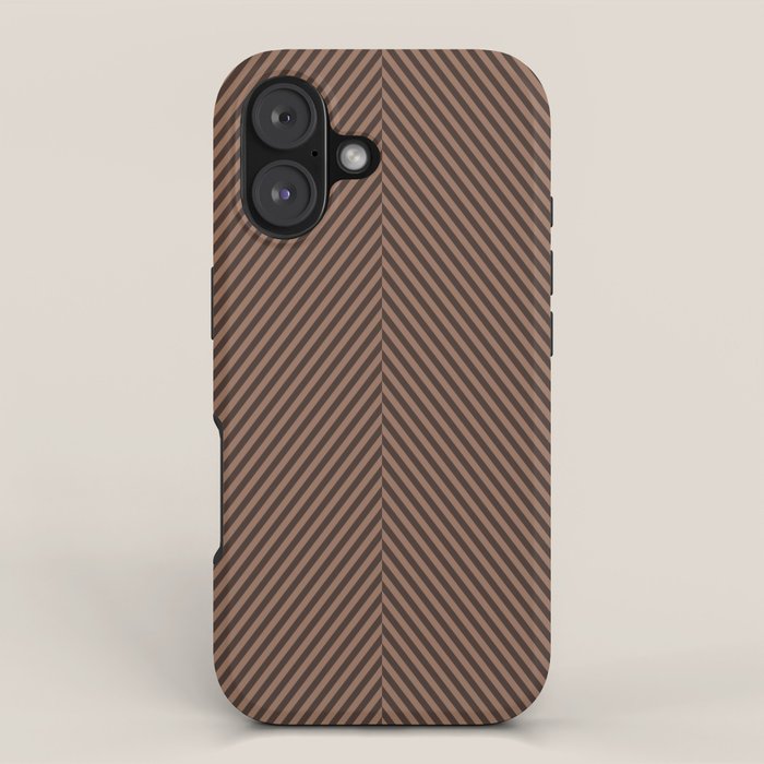Angular Stripes XXIX Mocha Brown iPhone Case Gallery Image 1