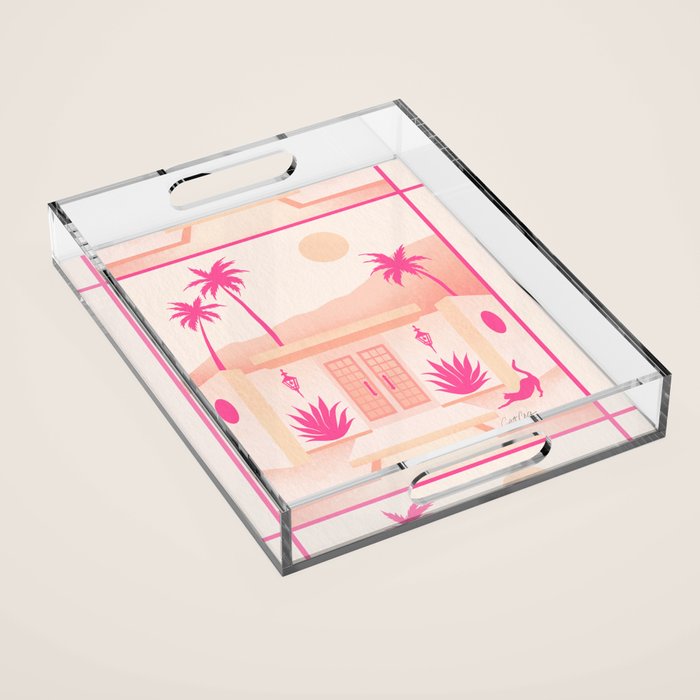 Palm Springs Home - Pink OmbrÃ© Acrylic Tray Gallery Image 1