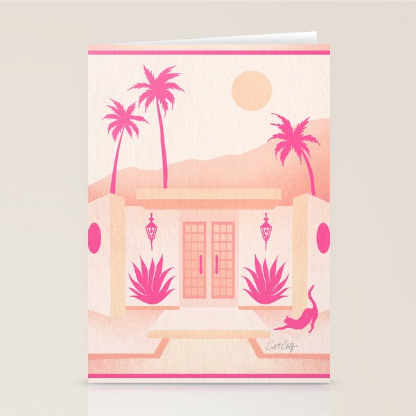 Palm Springs Home - Pink OmbrÃ© Stationery Card Gallery Image 2