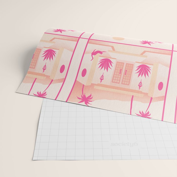 Palm Springs Home - Pink OmbrÃ© Wrapping Paper Gallery Image 2