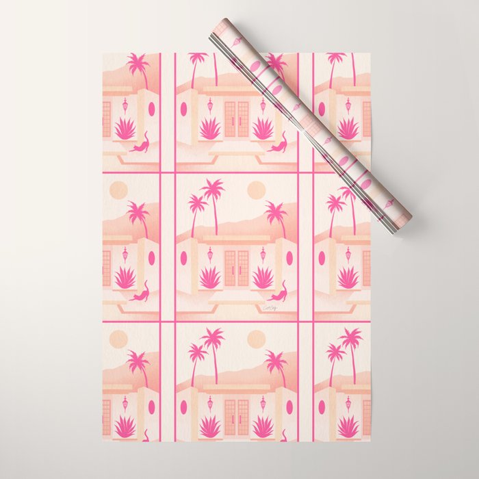 Palm Springs Home - Pink OmbrÃ© Wrapping Paper Gallery Image 1
