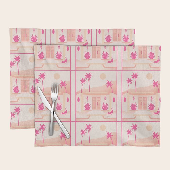 Palm Springs Home - Pink OmbrÃ© Placemat Gallery Image 1