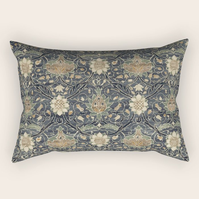 William Morris Vintage Montreal Indigo Slate Rectangular Pillow Gallery Image 2