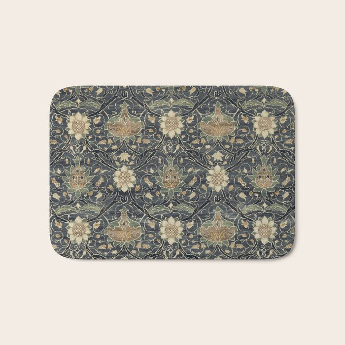 William Morris Vintage Montreal Indigo Slate Bath Mat Gallery Image 1
