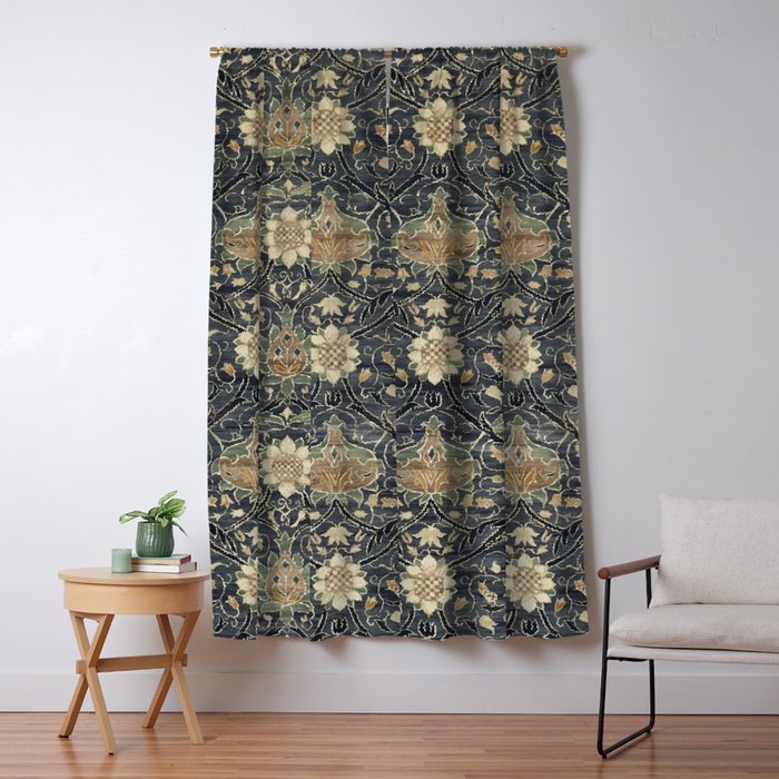 William Morris Vintage Montreal Indigo Slate Window Curtain Gallery Image 5