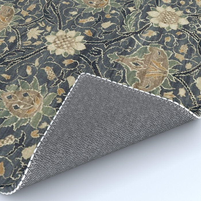 William Morris Vintage Montreal Indigo Slate Rug Gallery Image 4