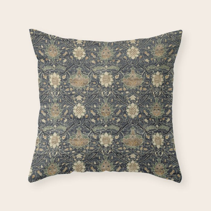 William Morris Vintage Montreal Indigo Slate Throw Pillow Gallery Image 6