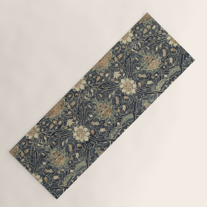 William Morris Vintage Montreal Indigo Slate Yoga Mat Gallery Image 1