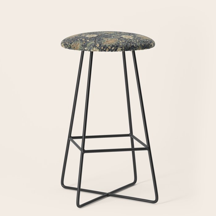 William Morris Vintage Montreal Indigo Slate Stool Gallery Image 1