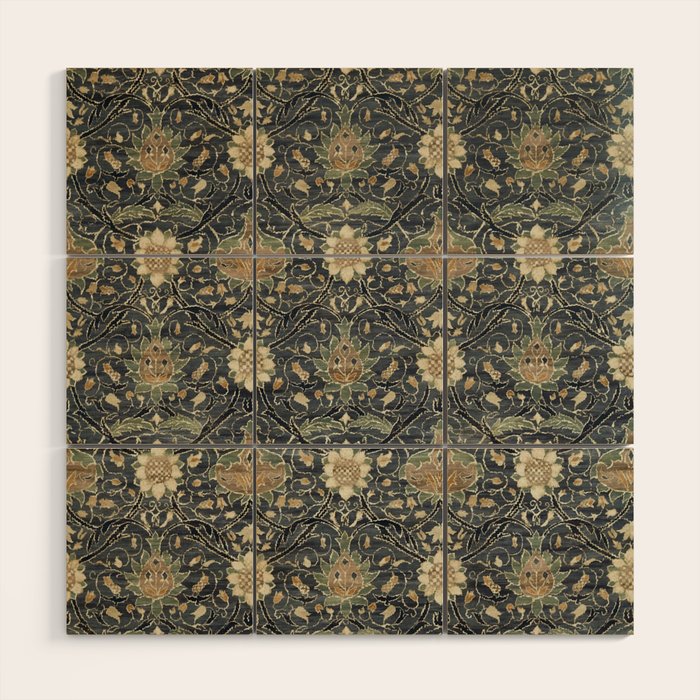 William Morris Vintage Montreal Indigo Slate Wood Wall Art Gallery Image 1
