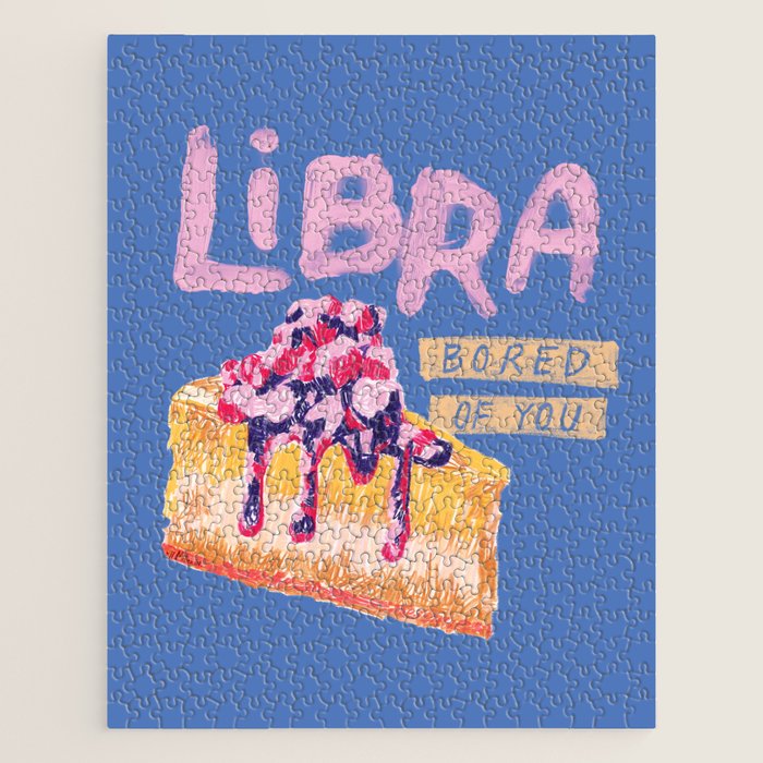 Libra Sign in Warm Blue | Zodiac Series Jigsaw Puzzle Gallery Image 1