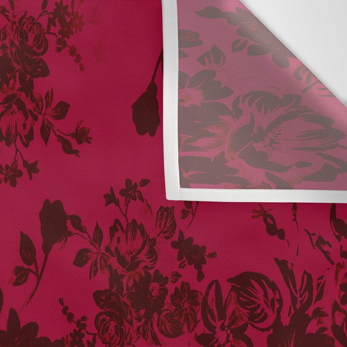 Vintage black gray red bohemian floral pattern Wall Tapestry Gallery Image 3