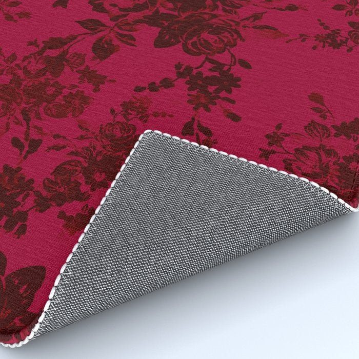 Vintage black gray red bohemian floral pattern Rug Gallery Image 4