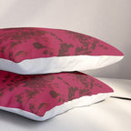 Vintage black gray red bohemian floral pattern Pillow Sham Gallery Image 3