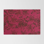Vintage black gray red bohemian floral pattern Rug Gallery Image 2
