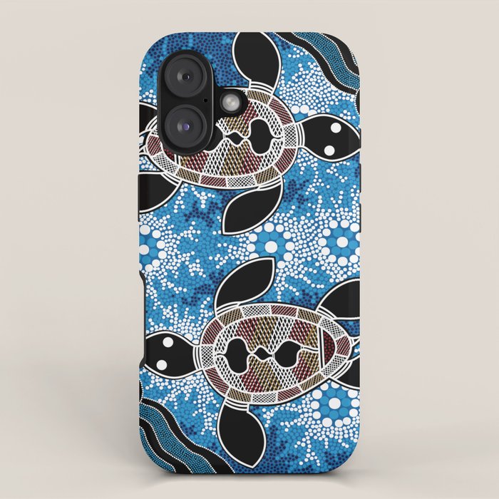 Authentic Aboriginal Art - Sea Turtles iPhone Case Gallery Image 1