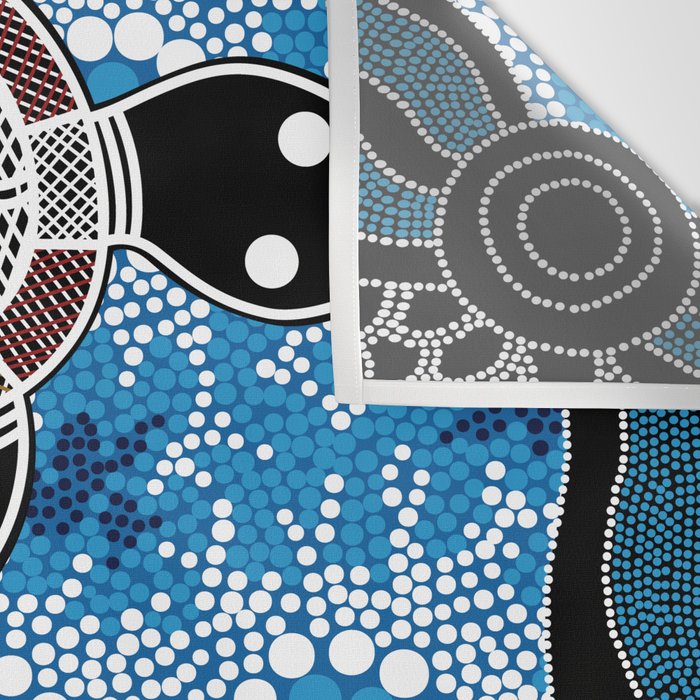 Authentic Aboriginal Art - Sea Turtles Wall Tapestry Gallery Image 3