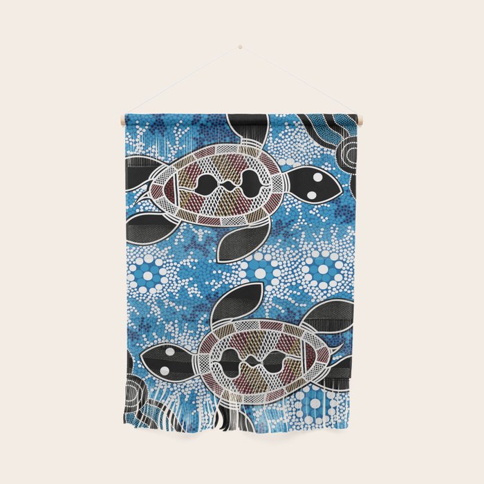 Authentic Aboriginal Art - Sea Turtles Wall Hanging Gallery Image 1