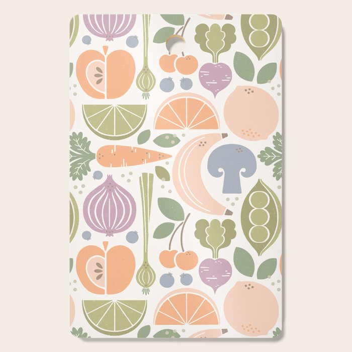 Fruits and Veggies 2025 Calendar Pastel Cutting Board Gallery Image 1