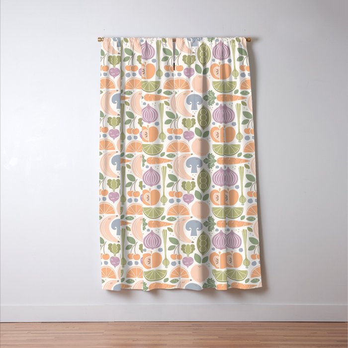Fruits and Veggies 2025 Calendar Pastel Window Curtain Gallery Image 3