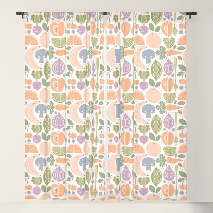 Fruits and Veggies 2025 Calendar Pastel Window Curtain Gallery Image 5