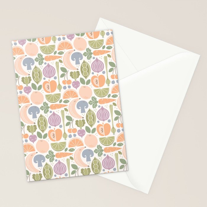 Fruits and Veggies 2025 Calendar Pastel Stationery Card Gallery Image 2