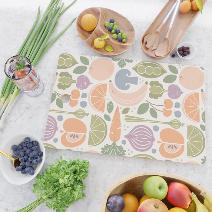 Fruits and Veggies 2025 Calendar Pastel Cutting Board Gallery Image 2
