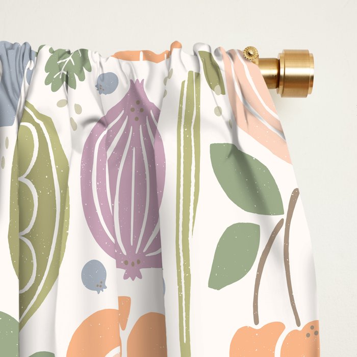 Fruits and Veggies 2025 Calendar Pastel Window Curtain Gallery Image 2