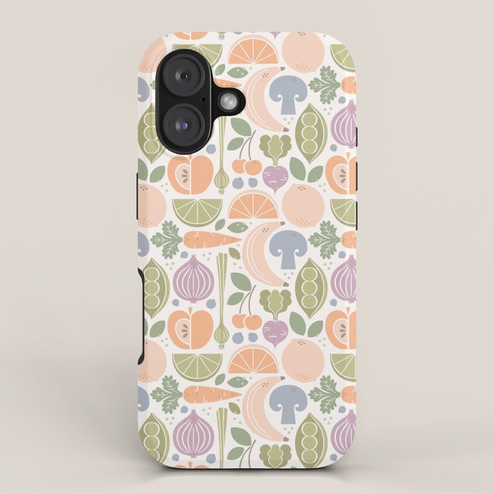 Fruits and Veggies 2025 Calendar Pastel iPhone Case Gallery Image 1