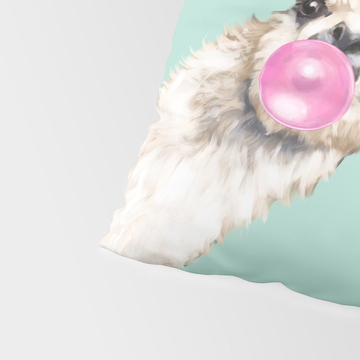 Bubble Gum Sneaky Llama in Green Pillow Sham Gallery Image 4