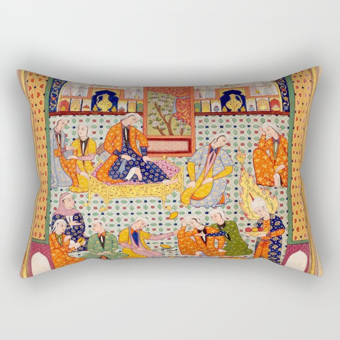  Zulaykhaâs friends cutting their fingers at the sight of Joseph Antique Islamic Art  Rectangular Pillow Gallery Image 2
