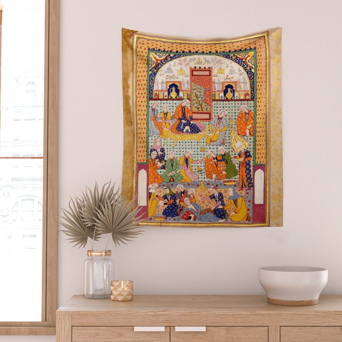  Zulaykhaâs friends cutting their fingers at the sight of Joseph Antique Islamic Art  Wall Tapestry Gallery Image 2