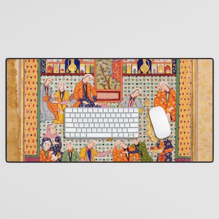  Zulaykhaâs friends cutting their fingers at the sight of Joseph Antique Islamic Art  Desk Mat Gallery Image 1